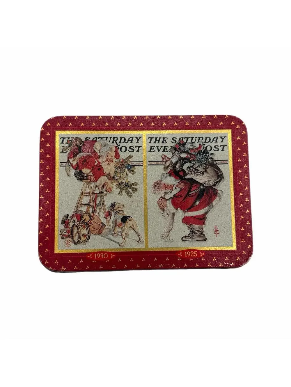 Vintage Norman Rockwell Saturday Evening Post Playing Card Tin Container – Empty